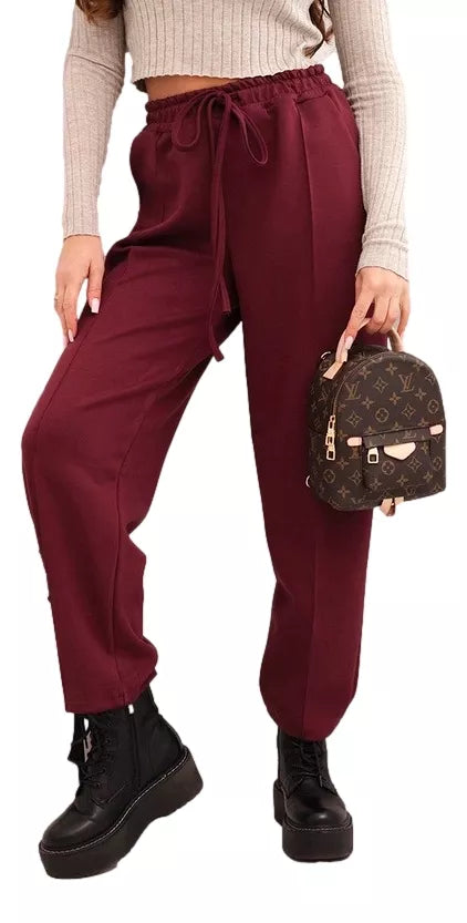 Moteriškos bordo spalvos kelnės Ador