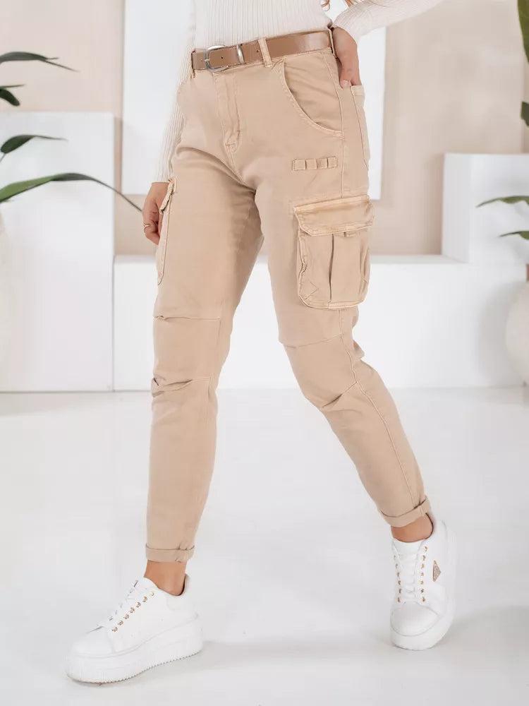 Sieviešu brūnas kravas bikses 