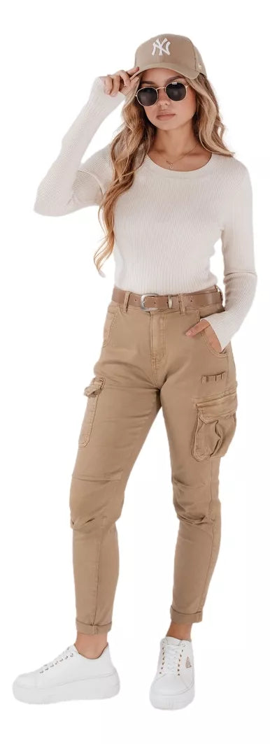 Sieviešu brūnas kravas bikses 