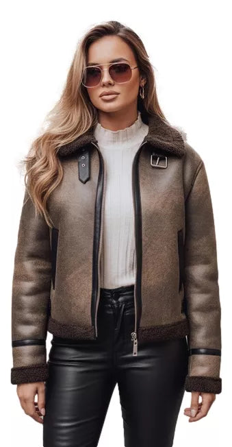 Sieviešu brūna jaka Mira