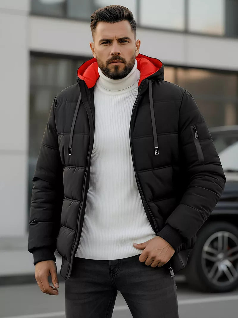 Vīriešu melna ziemas jaka Rock