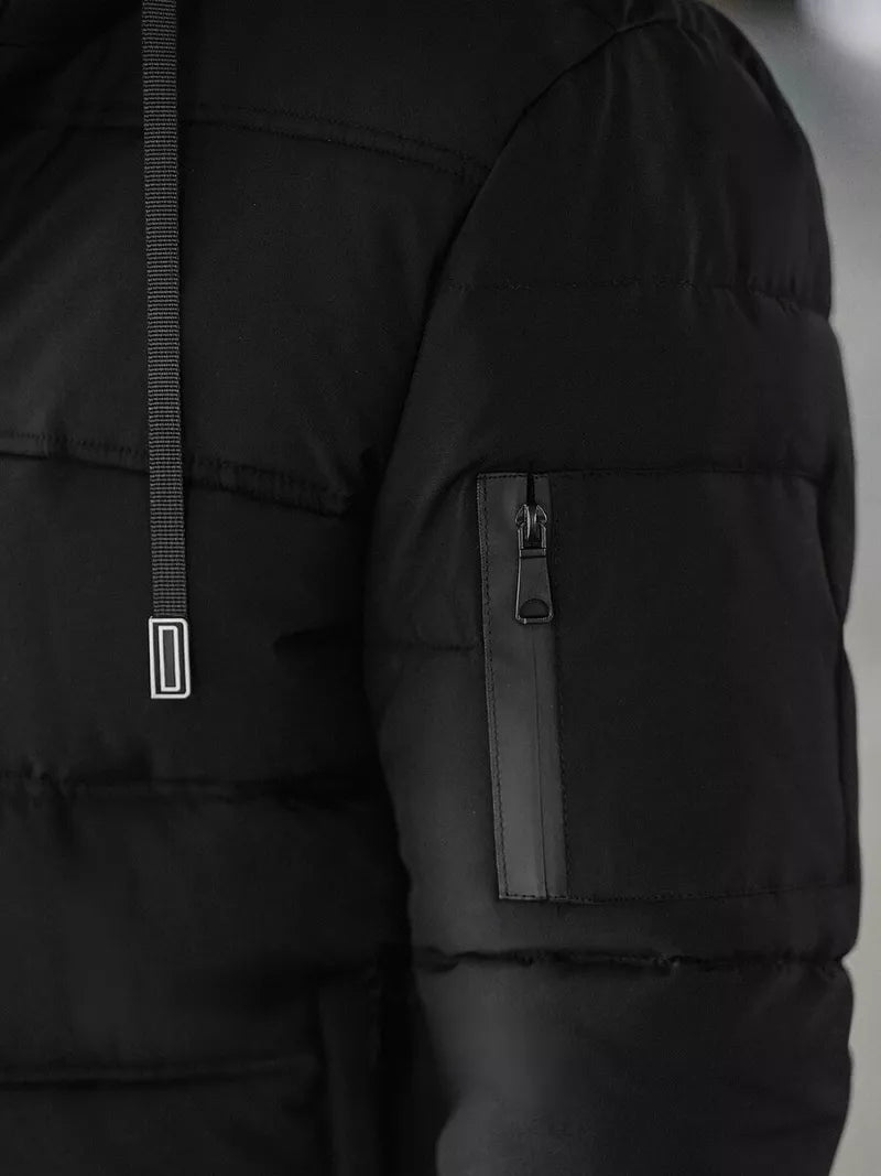 Vīriešu melna ziemas jaka Rock