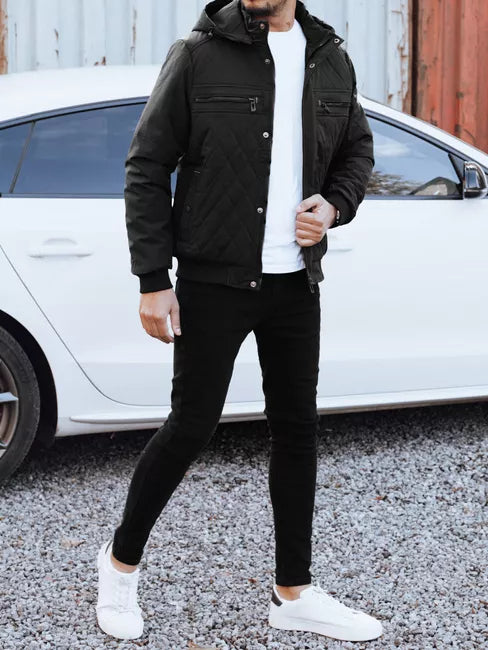 Vīriešu melna jaka Kuder