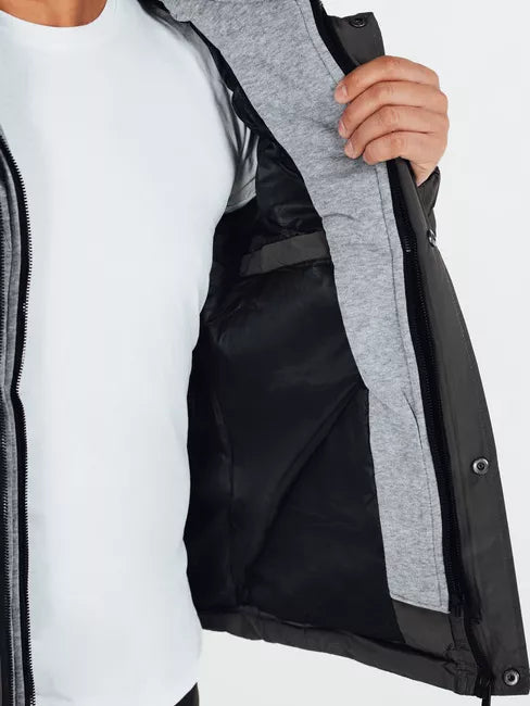 Vīriešu tumši pelēka ziemas jaka Blaze