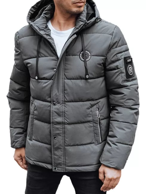 Vyriška tamsiai pilka žieminė striukė Ross