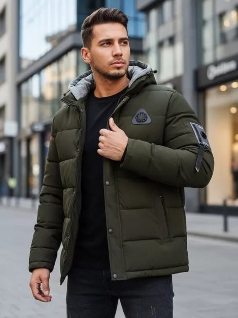 Vyriška tamsiai žalia žieminė striukė Race