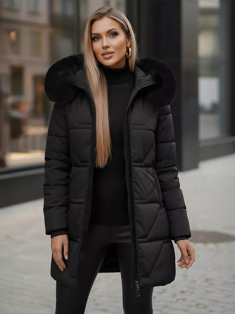 Sieviešu melns mētelis Stel