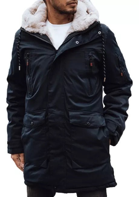 Vyriška tamsiai mėlyna žieminė striukė Space