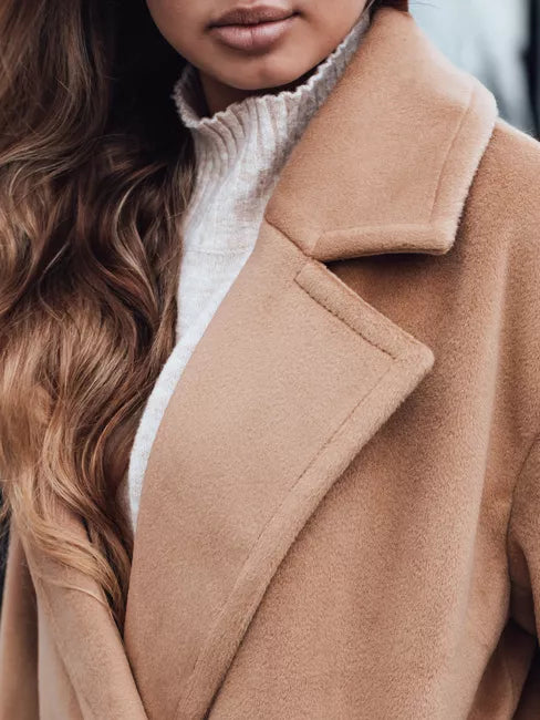 Sieviešu brīva piegriezuma brūns mētelis Wild