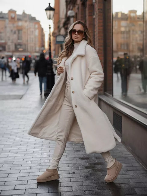 Sieviešu garš brūns ziemas mētelis Fabio