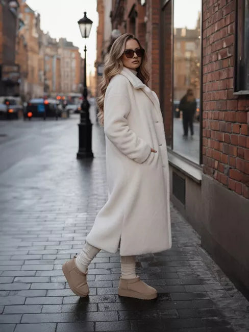 Sieviešu garš brūns ziemas mētelis Fabio