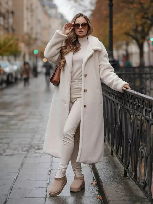 Sieviešu garš brūns ziemas mētelis Fabio