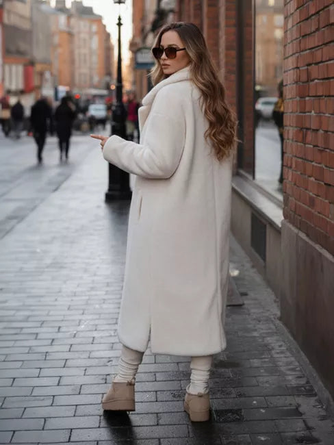 Sieviešu garš brūns ziemas mētelis Fabio