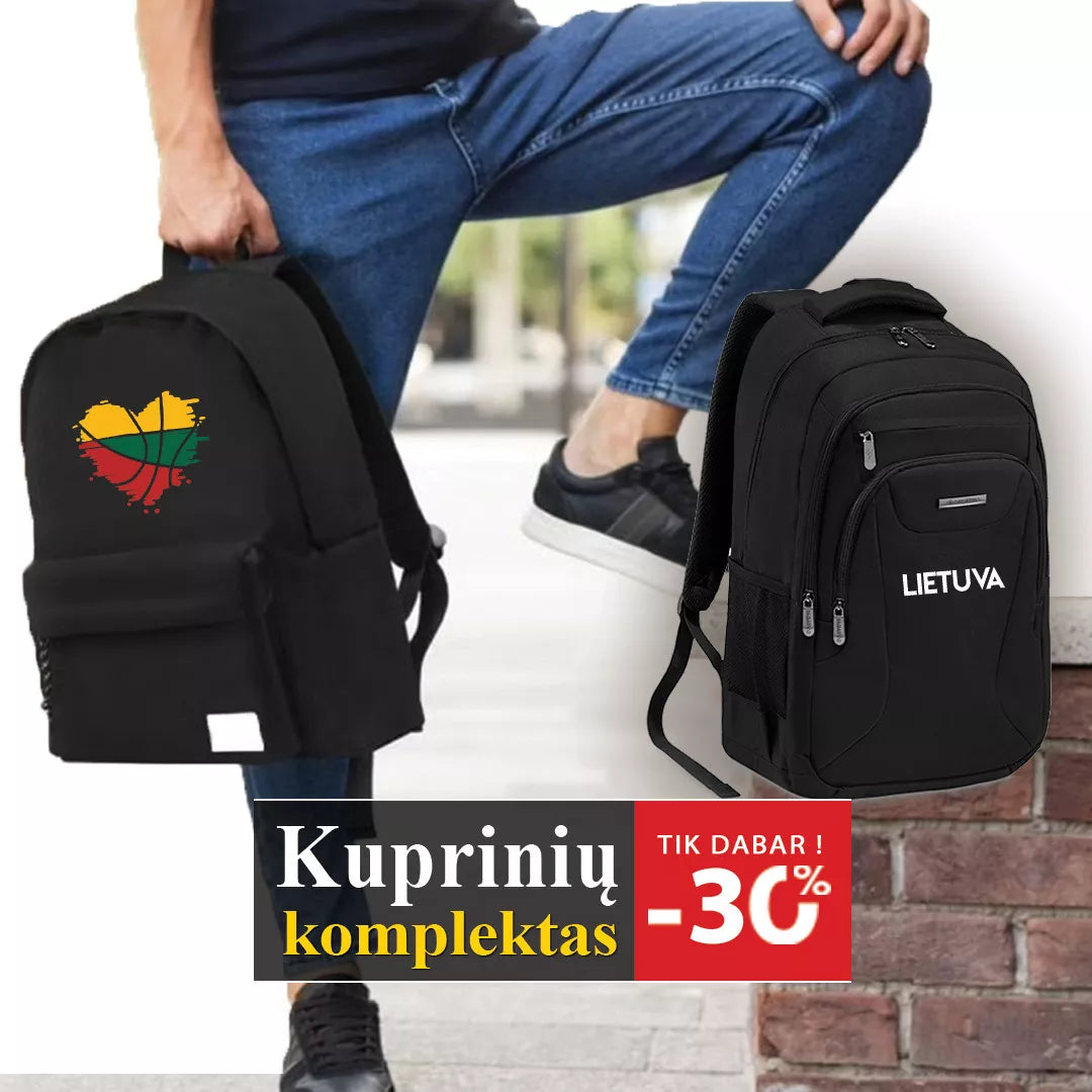 Divu mugursomu komplekts no Lietuvas