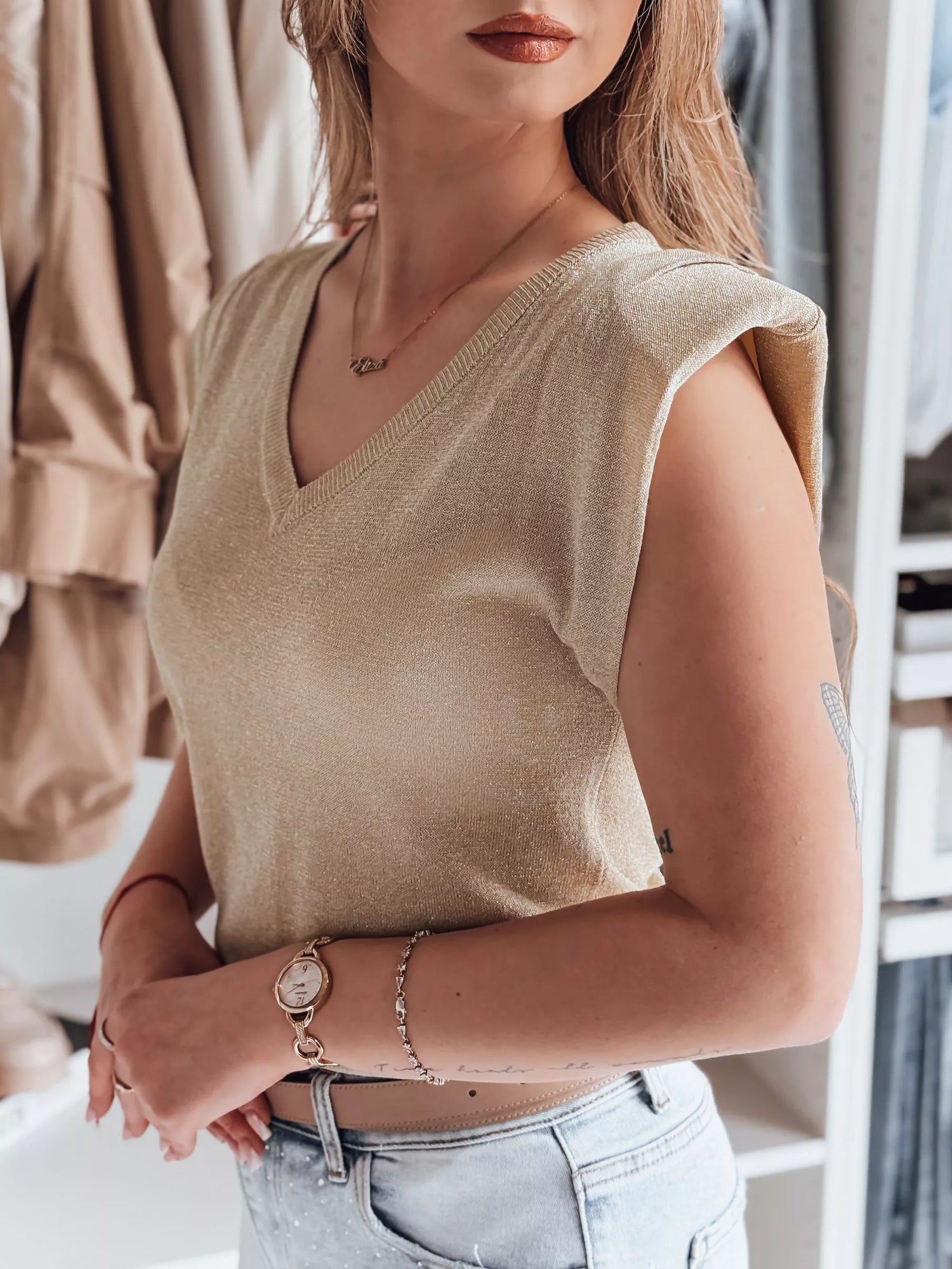 Sieviešu brūna blūze SELFINA