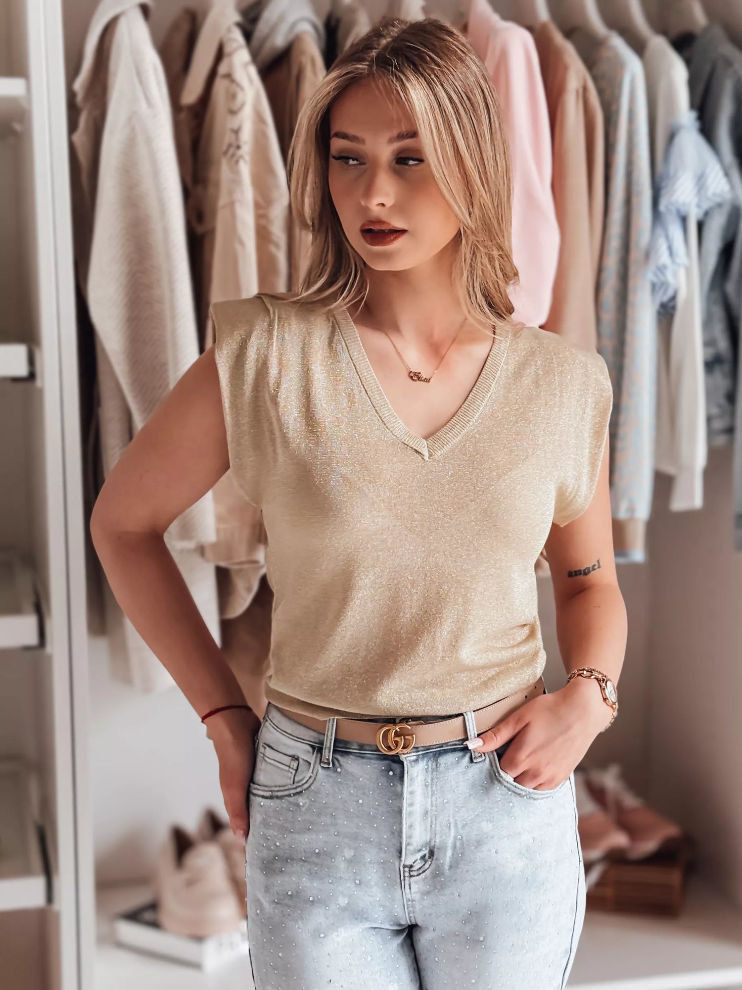 Sieviešu brūna blūze SELFINA