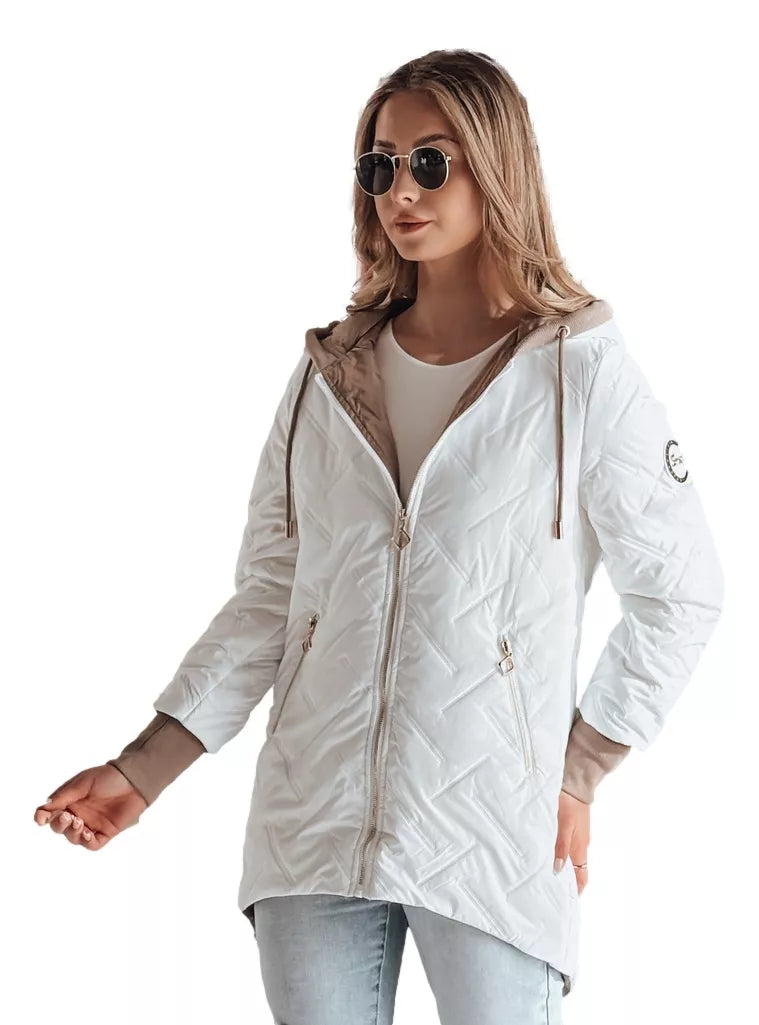 Balta sieviešu stepēta Merina jaka