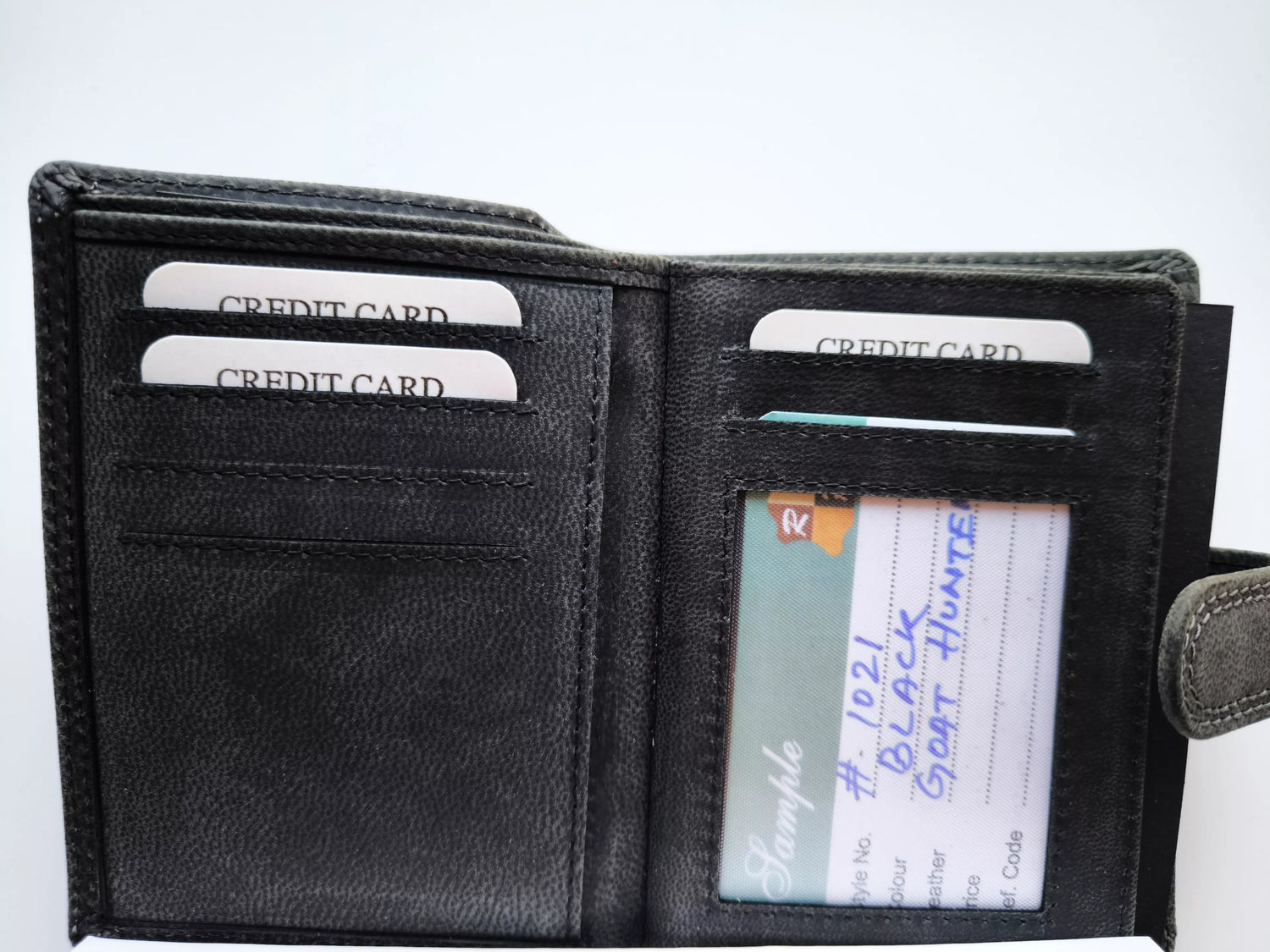 Vīriešu melns maks, kas izgatavots no īstas ādas Pikan