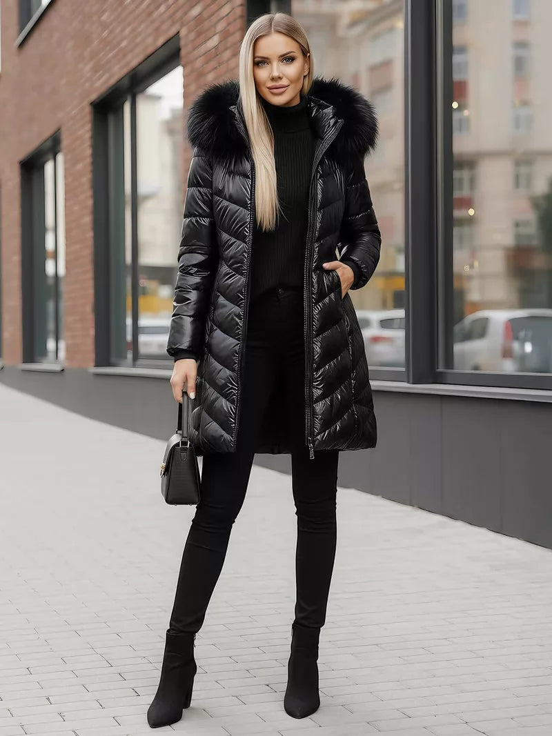 Melna ziemas sieviešu jaka Marisa