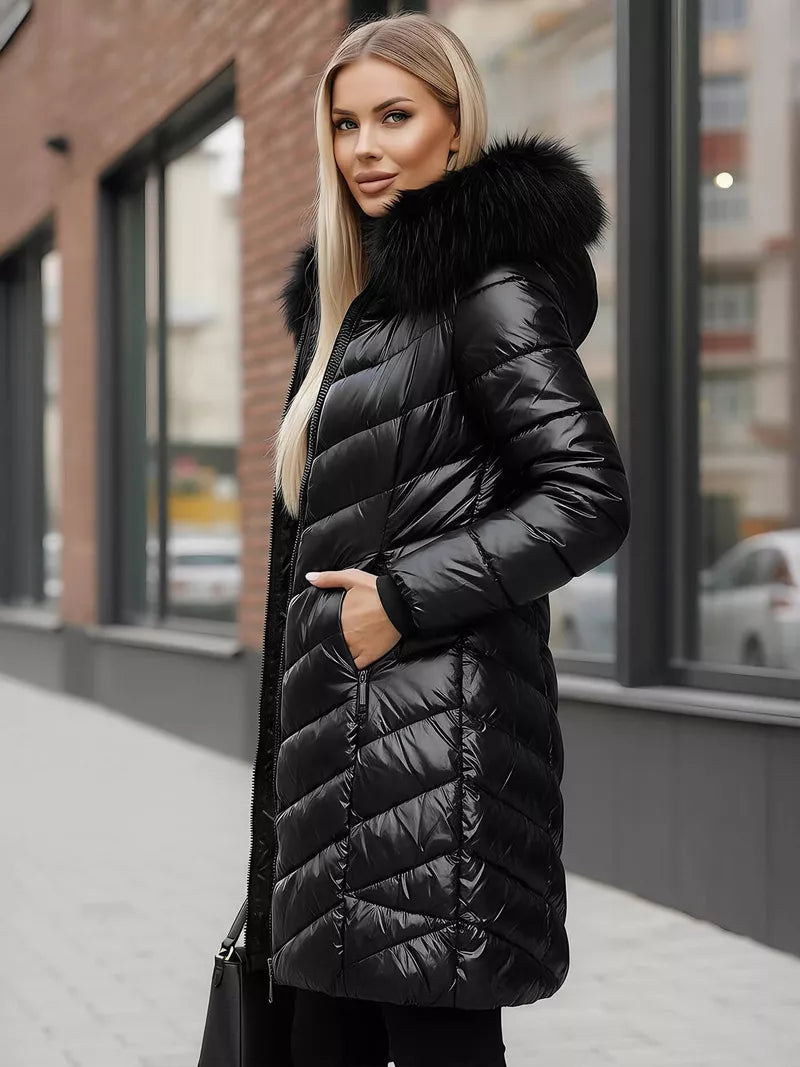 Melna ziemas sieviešu jaka Marisa