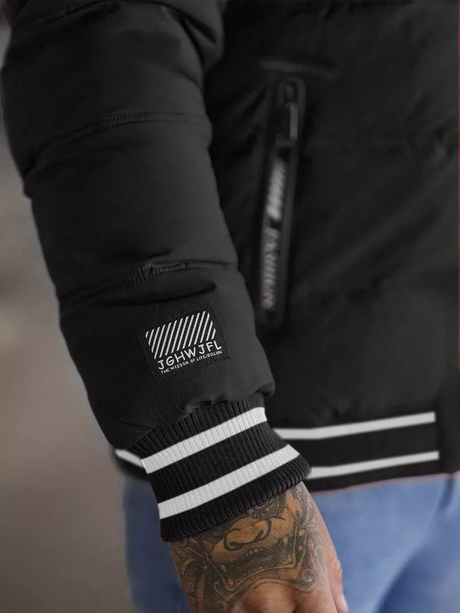 Aibel vīriešu melna stepēta jaka