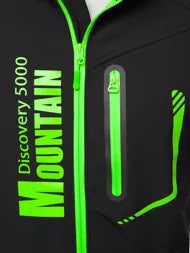 Melna vīriešu jaka ar zaļām detaļām Ero