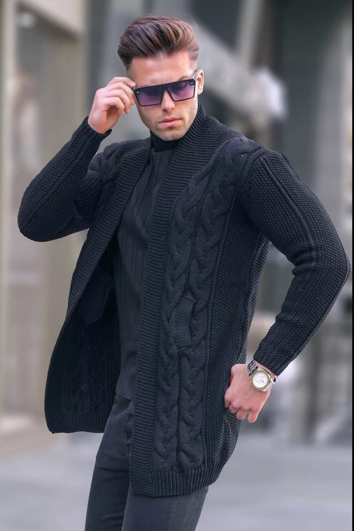 Melns vīriešu džemperis Roget