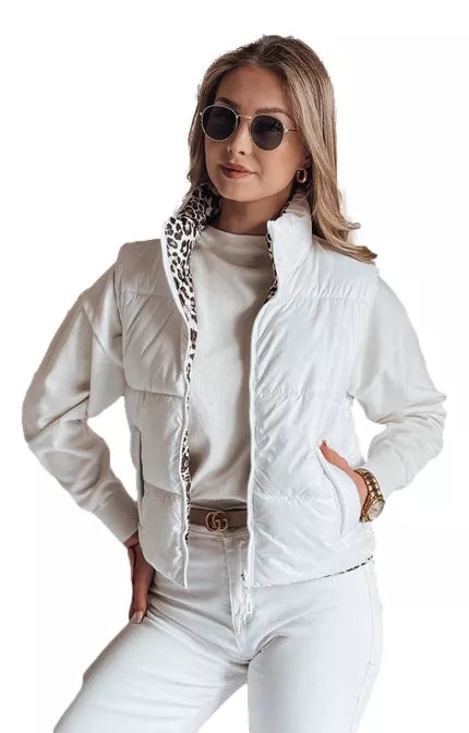 Sieviešu balta divpusēja veste Puff