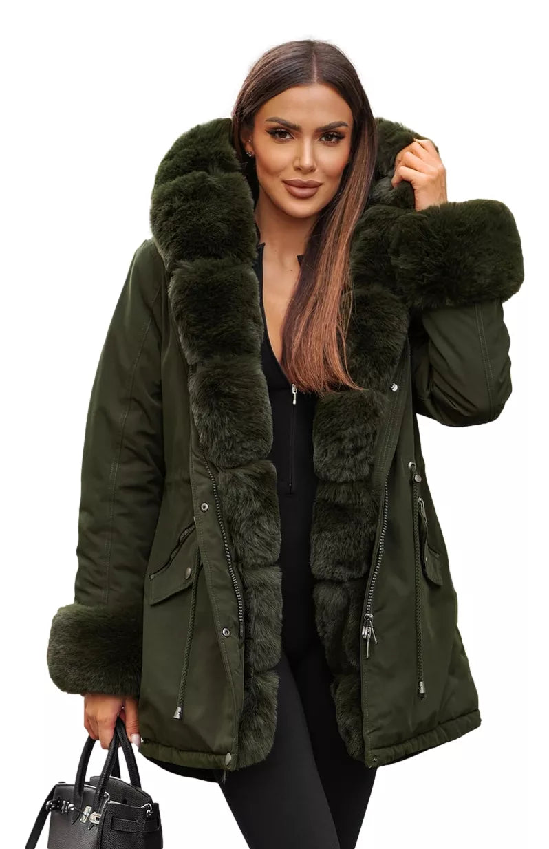 Sieviešu haki krāsas jaka Gibon