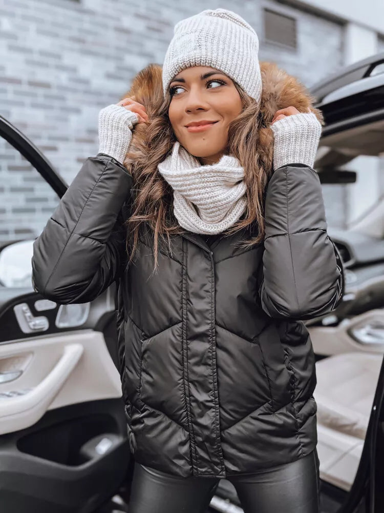 Sieviešu melna ziemas jaka Doran