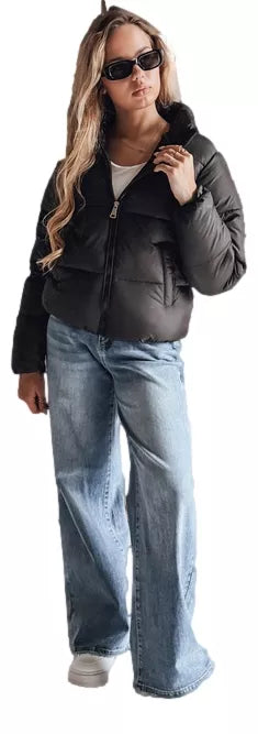 Sieviešu melna ziemas jaka Glam