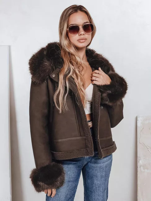 Sieviešu brūna jaka Aiden