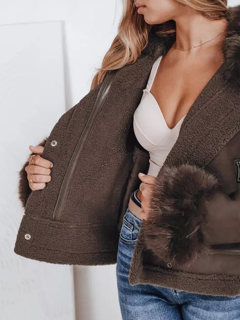 Sieviešu brūna jaka Aiden