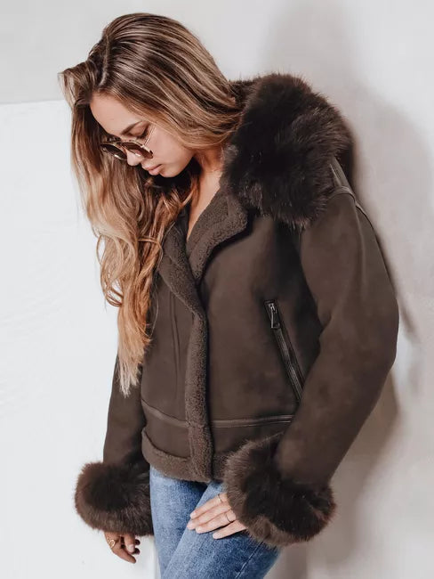 Sieviešu brūna jaka Aiden