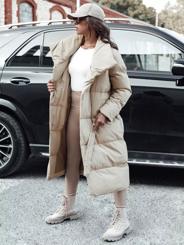 Sieviešu brūna stepēta jaka Favi