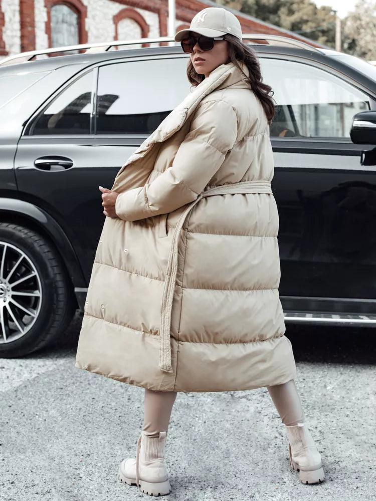 Sieviešu brūna stepēta jaka Favi