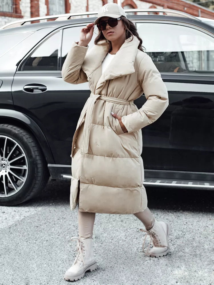 Sieviešu brūna stepēta jaka Favi