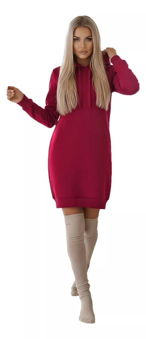 Sieviešu brūna kleita ar kapuci Margaret