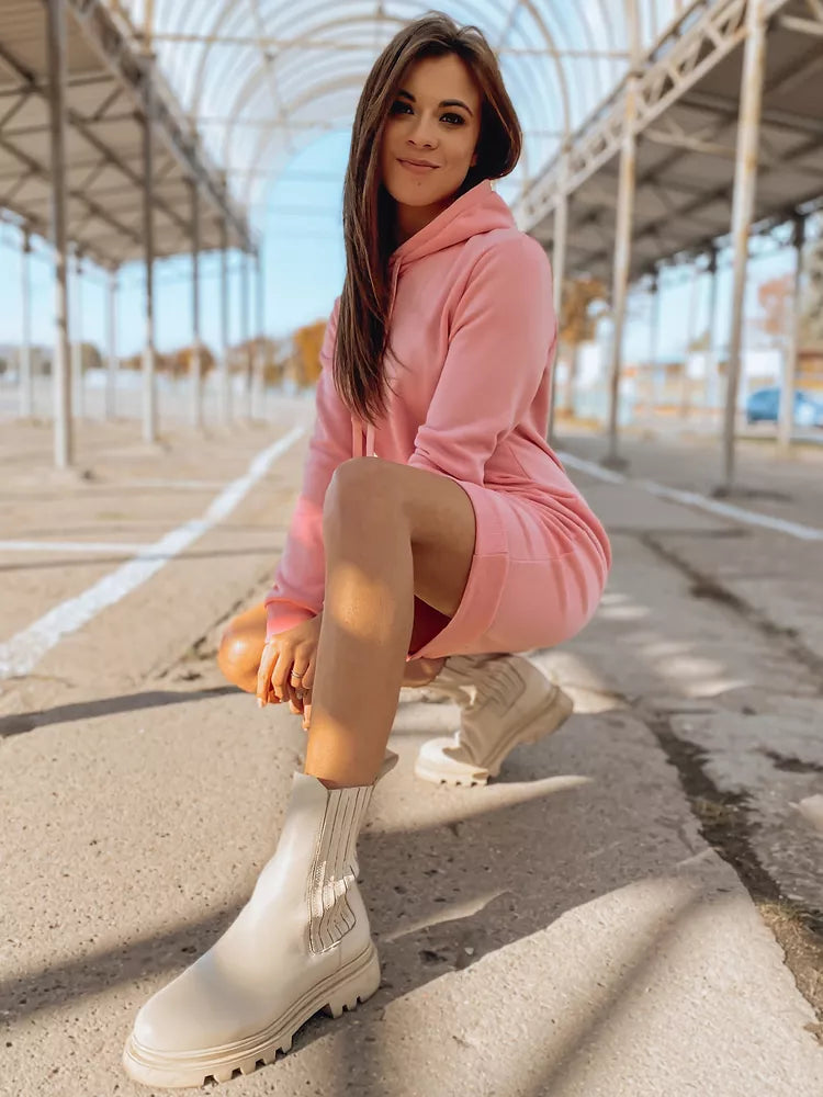 Sieviešu gaiši rozā kleita ar kapuci Margaret