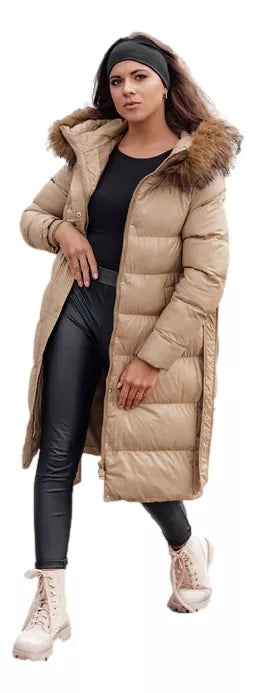 Sieviešu ziemas brūna jaka Bela