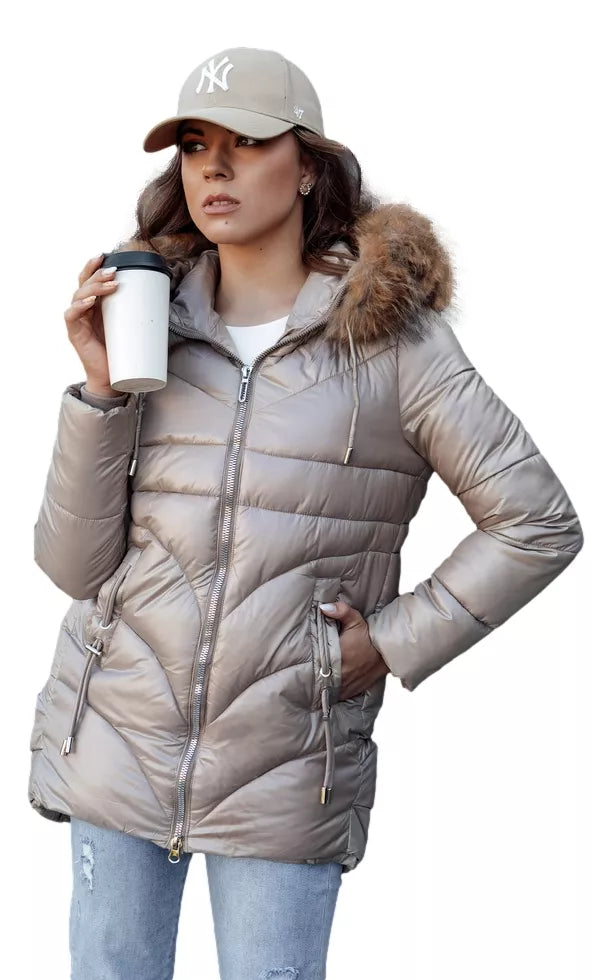 Sieviešu ziemas brūna jaka Jessica