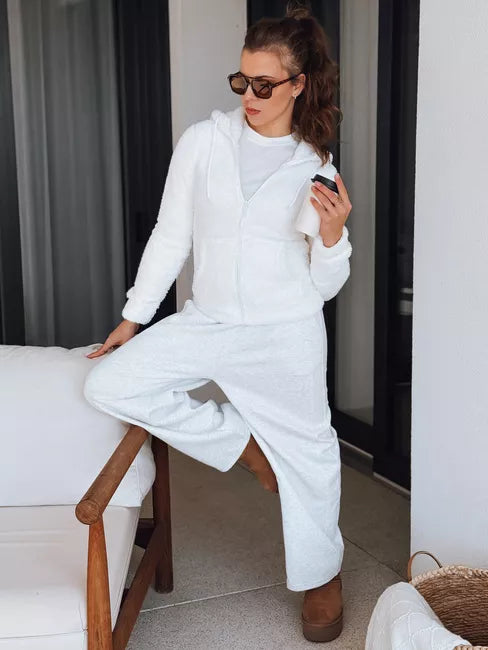 Sieviešu balts kapučjakas džemperis Alan