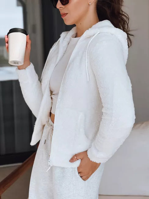 Sieviešu balts kapučjakas džemperis Alan