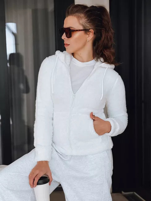 Sieviešu balts kapučjakas džemperis Alan