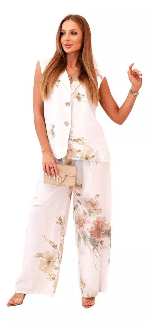 Sieviešu balts komplekts Flowers