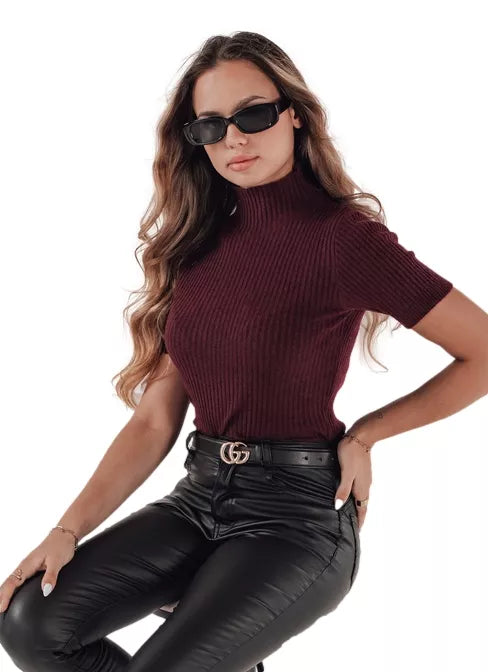 Sieviešu bordo džemperis Bela