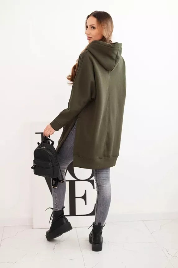 Sieviešu haki krāsas kapučjakas vīna krāsā