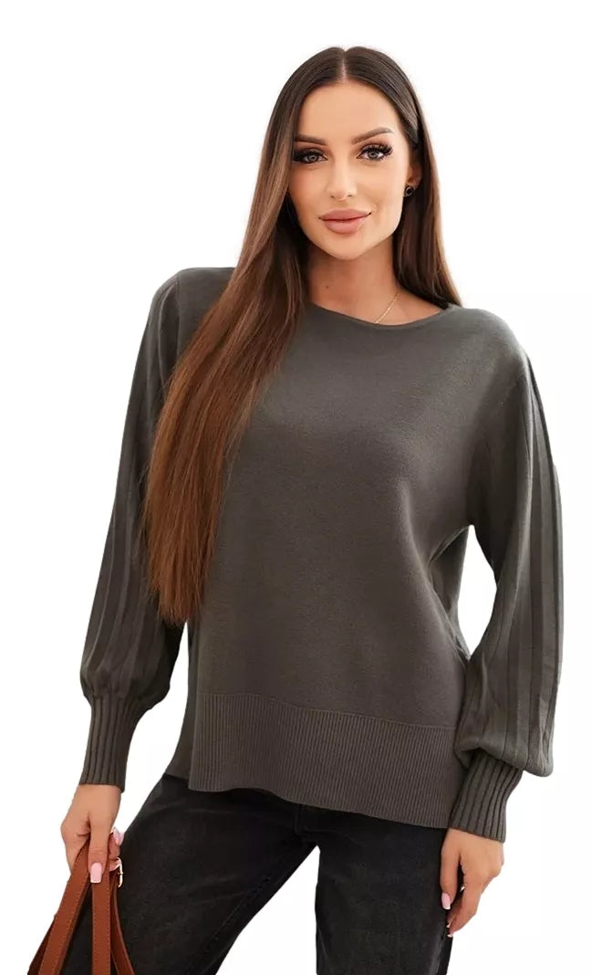 Sieviešu haki krāsas džemperis Biank