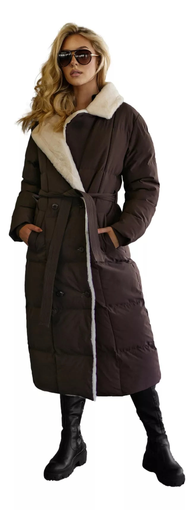 Sieviešu stepēta brūna jaka Charlot