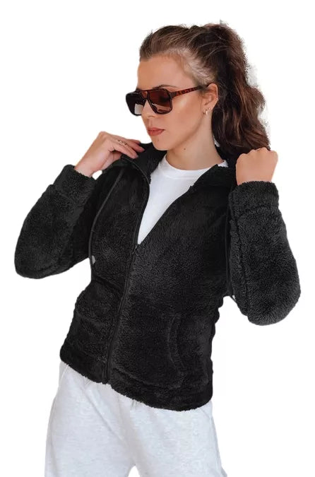 Sieviešu melns kapučjakas džemperis Alan